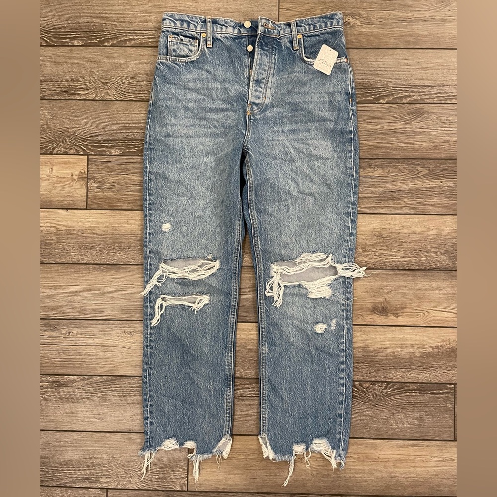 Free People High-Rise Distressed Jeans